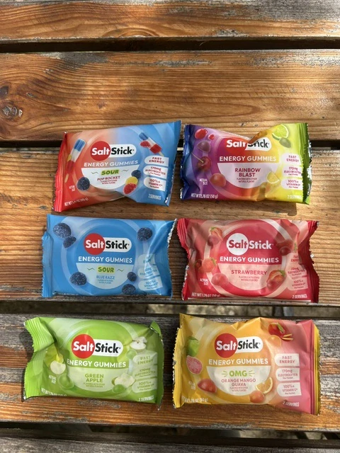 Energy gums jakákoliv příchuť a sáček saltstick caps plus gratis